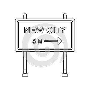 New city sign colored icon. Element of road signs and junctions for mobile concept and web apps icon. Outline, thin line