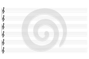 New clean abstract single print pad element for musicnotes stave notation.