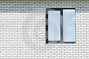 New close-up window in a building under construction