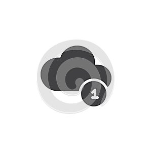 New cloud notification vector icon