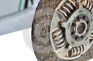 New clutch disk closeup with selective focus