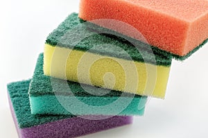 New colorful sponges for washing dishes