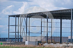 New commercial warehouse building under construction