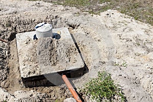 New concrete septic tank