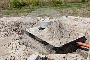 New concrete septic tank