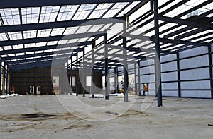 New concrete and steel frame building under construction.
