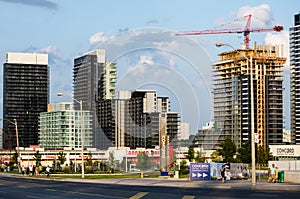 New Condominium Towers Under Construction in Toronto, Ontario, Canada