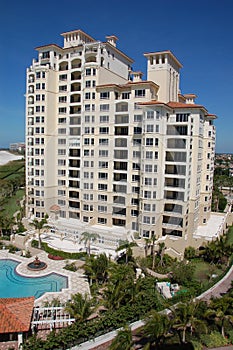 New construction building on beach