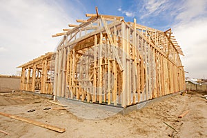 New Construction Home Framing Abstract