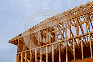 New construction of a house Framed New Construction of a House Building