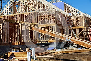 New construction of a house Framed New Construction of a House Building