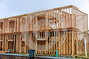 New construction of a house Framed New Construction of a House Building