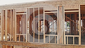 New construction of a house framed new construction of a house building the ground up
