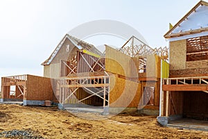 New construction of a house Framed New Construction of a House Building a new house from the ground up