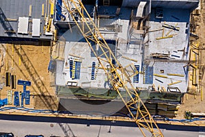 New construction of a house Framed New Construction of a House Building a new house from the ground up. Aerial