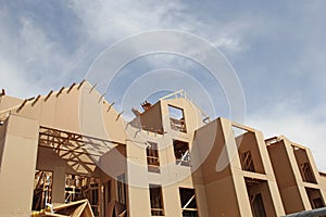 New Construction Open Frame Building Cardboard look
