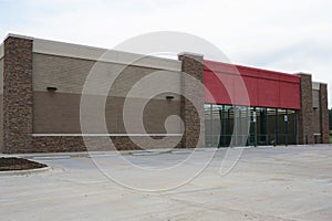 New construction store front with blank signage