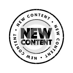 New Content text stamp, concept background