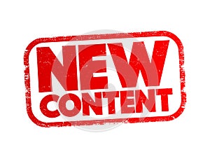 New Content text stamp, concept background
