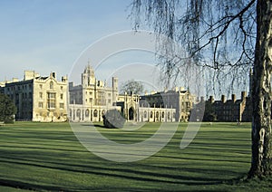The New Court of St. John`s College in Cambridge, Great Britain,