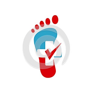 new creative podiatric feet care foot print logo design vector icon illustration template