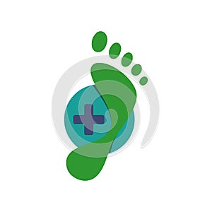 new creative podiatric feet care foot print logo design vector icon illustration template