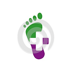 new creative podiatric feet care foot print logo design vector icon illustration template photo