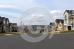 New Custom Built Homes in Suburban Neighborhood Street