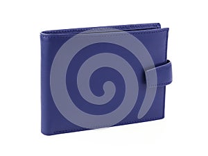 New dark blue wallet of cattle leather isolated
