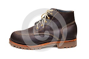 New dark brown color full grain nubuck leather boots