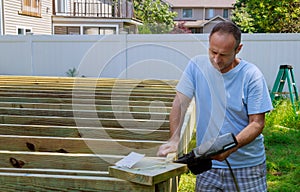 New deck patio with modern wooden deck