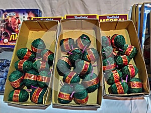 A variety of locally manufactured bomb and firecrackers used during festivals like Diwali and New year.