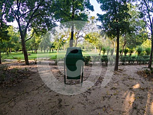 New Delhi government has installed a green dustbins in park