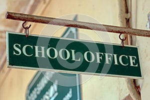`New  delhi/India -28,05,2020 : School Office  borads  hanging  in school`