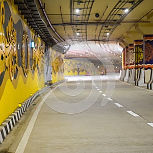New Delhi, India, June 21 2022 - PM Narendra Modi dedicate Pragati tunnel and five underpass of Pragati Maidan Integrated Transit