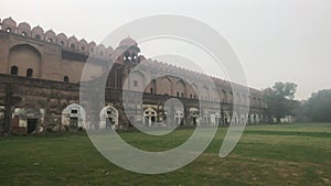 New Delhi, India, November 11, 2019, the wall of the old fort on the opposite side