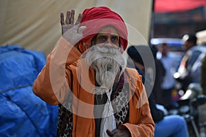 New Delhi, India, November 23, 2017: Portraiture of a man with turban