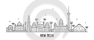 New Delhi skyline India this city buildings vector photo