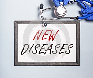 New diseases inscription. Future illnesses concept