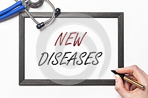 New diseases inscription. Future illnesses concept