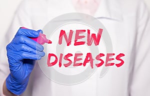 New diseases inscription. Future illnesses concept