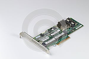 The new disk array controller card ( Raid ) with with double mini sas connector.