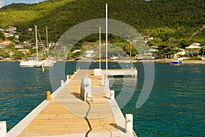 A new dock at bequia's marina in the windward islands