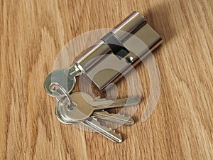 New door lock cylinder core with keys