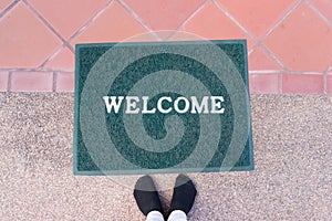 The new doormat of welcome text