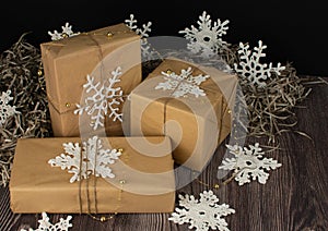 new year's present decorative packaging snowflakes