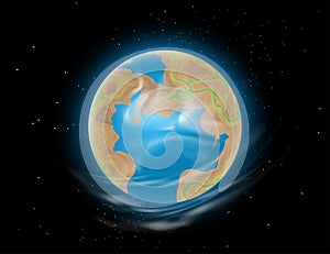 New Earth outer space scene vector