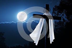 New Easter Morning Christian Cross Concept Jesus R