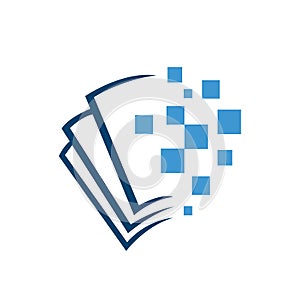 new ebook logo design vector Electronic Library icon