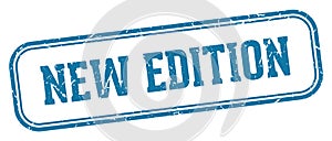 new edition stamp. new edition rectangular stamp on white background